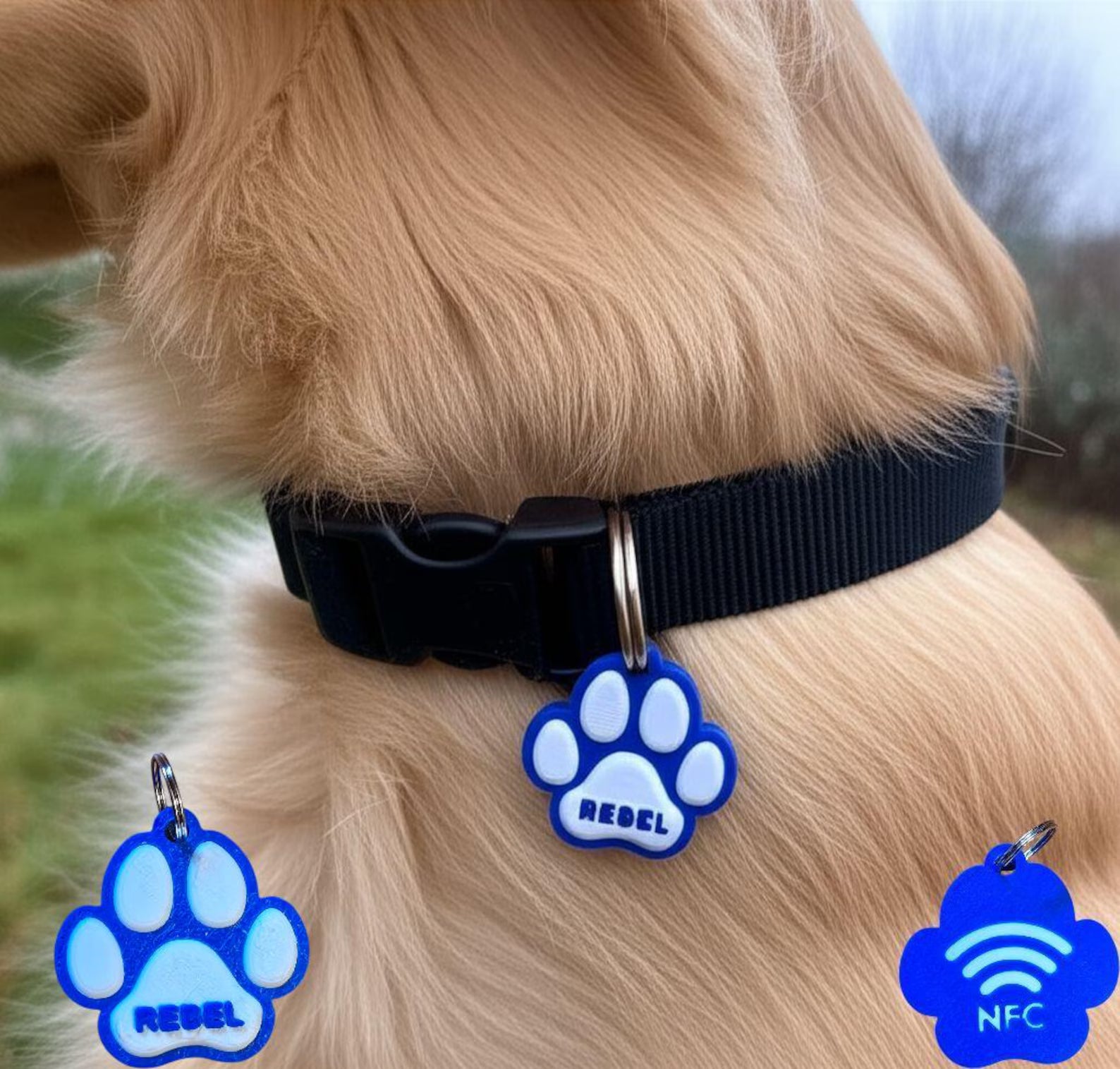 Placa identificación inteligente NFC Brandtag pro para Mascotas x 2 un.